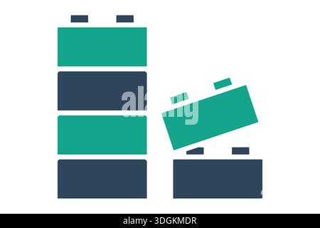 Icona del blocco di costruzione. stile icona a tinta unita. icona relativa alla creatività costruttiva. illustrazione vettoriale degli elementi di creatività Illustrazione Vettoriale