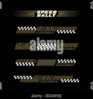 Esempio di decalcomanie di testo gialle e bianche Illustrazione Vettoriale