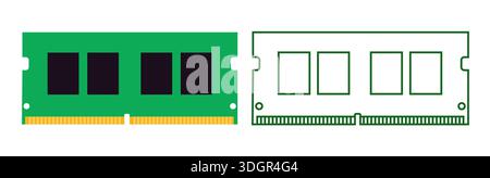 Scheda di memoria RAM scheda di circuito hardware Microchip Technology Component Digital Storage Illustrazione Vettoriale