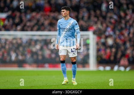 Manchester, Regno Unito. 17 gennaio 2026. Il centrocampista del Manchester City Phil Foden (47) durante la partita Manchester United contro Manchester City Premier League all'Old Trafford, Manchester, Inghilterra il 17 gennaio 2026 Credit: Phil Duncan/Every Second Media Credit: Every Second Media/Alamy Live News Foto Stock