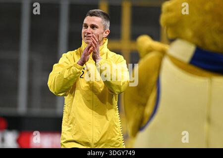 Sint Truiden, Belgio. 18 gennaio 2026. Wolke Janssens della STVV nella foto prima di una partita di calcio tra Sint-Truidense V.V. e Oud-Heverlee Leuven, domenica 18 gennaio 2026 a Sint-Truiden, il giorno 21 della prima divisione del campionato belga 'Jupiler Pro League' 2025-2026. BELGA FOTO JILL DELSAUX credito: Belga News Agency/Alamy Live News Foto Stock