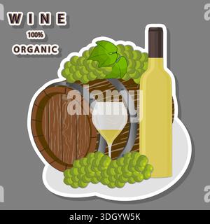 illustrazione sul tema vari vini naturali dolci e gustosi Illustrazione Vettoriale