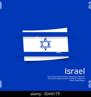 Bandiera di Israele in stile taglio carta. Sfondo creativo per il design della carta di vacanza patriottica di israele. Poster nazionale. Copertura di volantini patriottici israeliani di Stato Illustrazione Vettoriale