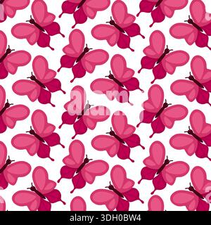 Motivo a farfalla rosa senza cuciture Illustrazione Vettoriale