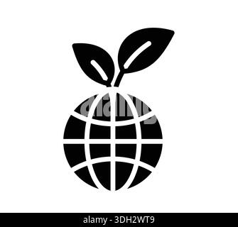 Questo logo ecologico presenta un globo con un germoglio, che simboleggia la crescita e le pratiche sostenibili. Riflette l'armonia tra la natura e l'uomo Illustrazione Vettoriale