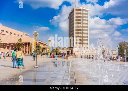Vista su Piazza, il centro storico di Addis Abeba Foto Stock