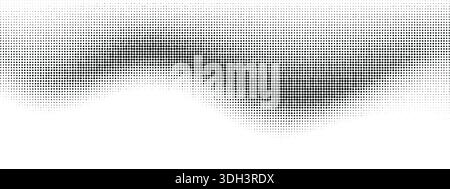 Mezzitoni ondulati su sfondo bianco. Texture vettoriale tratteggiata per un design pop art retrò con spazio di copia Illustrazione Vettoriale