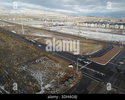 Immagine drone di immobili Foto Stock