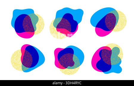 Set di sfondi minimi con motivo a punti mezzitoni. Illustrazione Vettoriale