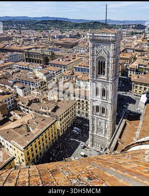 Campanile di Giotto dalla cima del Dromo, Florance, Italia, Europa Foto Stock