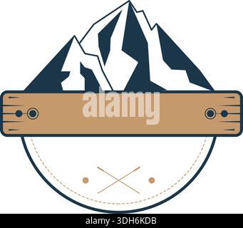 Vettore logo Mountain. Design delle illustrazioni delle montagne innevate. Pro vettoriale Illustrazione Vettoriale