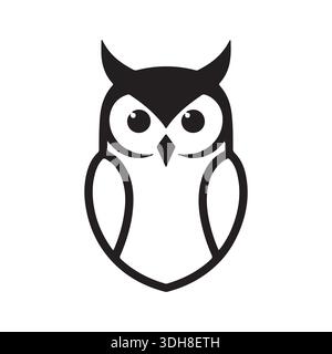 Design vettoriale con logo Owl, vettoriale con logo Owl minimal Illustrazione Vettoriale