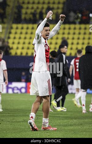 VILLARREAL - Aaron Bouwman dell'AFC Ajax celebra la vittoria nella partita di UEFA Champions League tra Villarreal CF e AFC Ajax all'Estadio de la Cerámic il 20 gennaio 2026, a Villarreal, Spagna. BAS CZERWINSKI/ANP Foto Stock