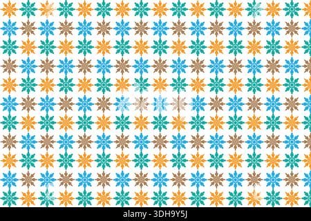 Motivo floreale senza cuciture con sfondo blu e arancione Illustrazione Vettoriale