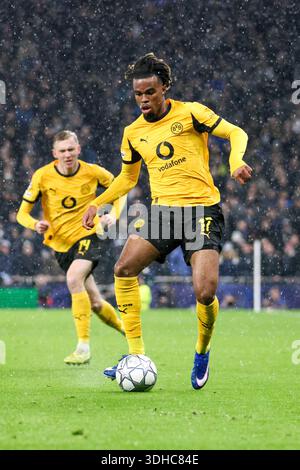Londra, Germania 20 gennaio 2026: Champions League - 2025/2026 - Tottenham Hotspur vs. Borussia Dortmund nella foto: Carney Chukwuemeka (Borussia Dortmund) Foto Stock
