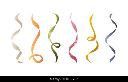 Nastri curvi a serpentina. Illustrazione vettoriale piatta con sfumature morbide. Un oggetto decorativo astratto per disegni, poster, inviti Illustrazione Vettoriale