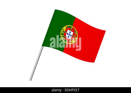 Bandiera del Portogallo - bandiera del paese, dell'identità culturale e del patrimonio. Rappresenta l'orgoglio nazionale e l'unità. Allarme vettoriale isolato su backgro bianco Illustrazione Vettoriale