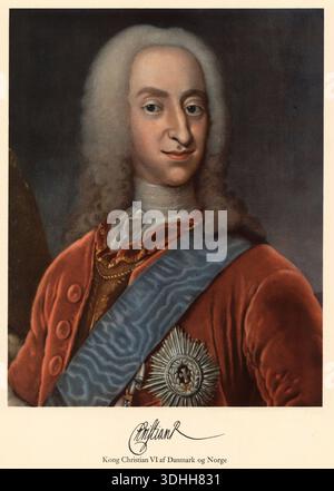 Christian vi. geb. 10) Dezember 1699, gest. 6. Agosto 1746 guerra König von Dänemark und Norwegen, Herzog von Schleswig und Holstein und Graf von Oldenbu Foto Stock