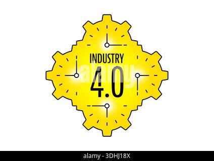 concetto di clock quadruplo e industria 4. orologi industry 4 e analogici Illustrazione Vettoriale