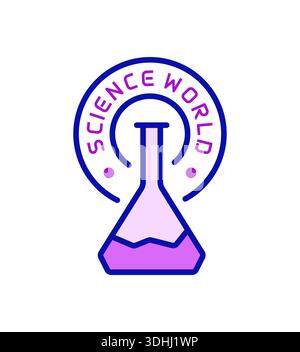 parola del mondo scientifico e provetta per test. concetto di provetta di prova Illustrazione Vettoriale