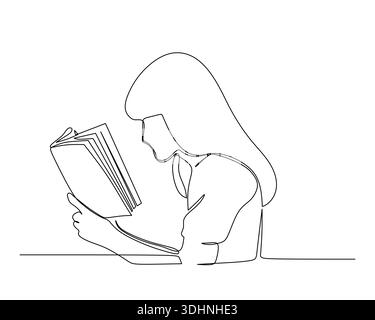 La grafica minimalista in linea continua raffigura un giovane che lavora in multitasking, utilizzando un notebook e scrivendo contemporaneamente, evidenziando la produttività e la r Illustrazione Vettoriale