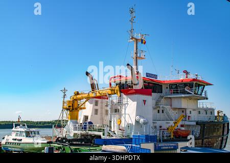 Il porto di Galati è il più grande porto sul Danubio e il secondo più grande in Romania (dopo Costanza). Foto Stock
