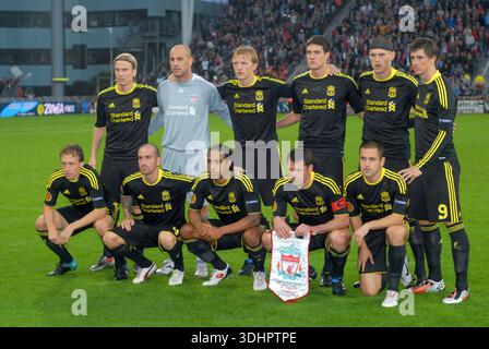 Calcio - UEFA Europa League FC Utrecht vs Liverpool. Foto squadra Liverpool FC - posteriore l-r - Christian Poulsen, Pepe Reina, Dirk Kuyt, Martin Kelly, M Foto Stock