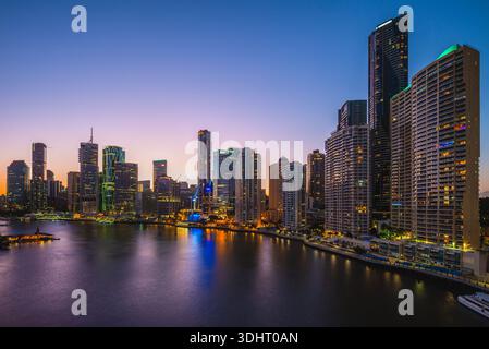 Vista su Brisbane allo Story Bridge nel Queensland, Australia Foto Stock