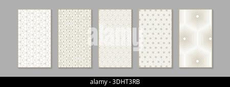 Poster geometrici astratti con cerchi linee tonesab neutri. Set di poster con composizioni moderne di cerchi, linee e stratificati Illustrazione Vettoriale