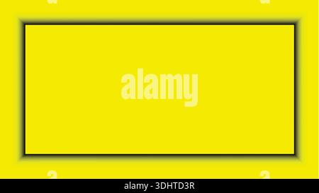 Bordo del rettangolo giallo brillante con effetto ombra Illustrazione Vettoriale