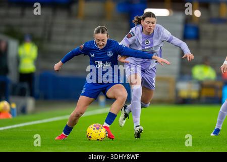 REGNO UNITO. 23 gennaio 2026. Everton FC vs Brighton FC Barclays Womens Super League GOODISON PARK INGHILTERRA - 23 gennaio 2026 Ornella Vignola of Evertonduring the Barclays Women's Super League match tra Everton FC e Brighton FC al Goodison Park il 23 gennaio 2026 a Liverpool, Inghilterra. Crediti: ALAN EDWARDS/Alamy Live News Foto Stock