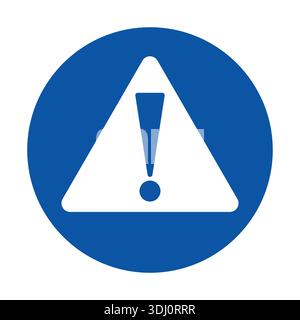 Cerchio blu con un'icona bianca di segnalazione, perfetto per trasmettere avvisi e messaggi di sicurezza in progetti grafici e materiali informativi. Illustrazione Vettoriale