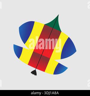 colorato kite illustrazione kite giacente kite tradizionale kite festival kitekids kite Illustrazione Vettoriale