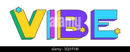 Crea un'atmosfera divertente per la progettazione di testi 3D. Illustrazione Vettoriale