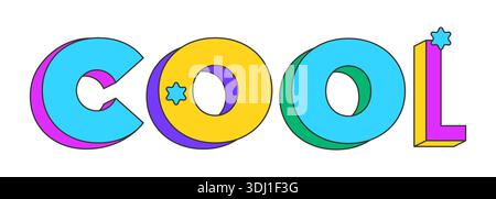 Design di testo 3D divertente e divertente Illustrazione Vettoriale