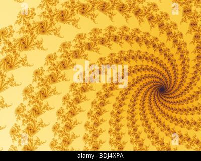 Schema a spirale frattale che mostra strutture matematiche complesse e design astratto Foto Stock