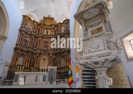 Cartagena de Indias, Colombia - 19 gennaio 2026: Cattedrale di Santa Caterina d'Alessandria a Cartagena de Indias, Colombia. Foto Stock