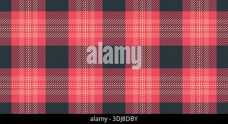 Motivo a scacchi vettoriali pasquali per celebrare il motivo di un tartan senza cuciture. Fondo in tessuto fuzzy con tavolozza di colori rosso e scuro. Illustrazione Vettoriale