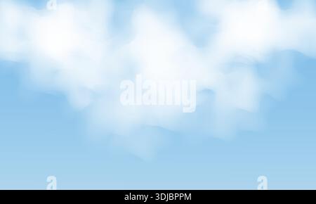 Cielo blu sfondo naturale con nuvole morbide realistiche Illustrazione Vettoriale