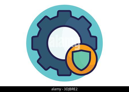 Icona del sistema antifurto. stile icona colorata. icona relativa alla tecnologia. Supporta l'illustrazione vettoriale degli elementi Illustrazione Vettoriale