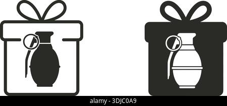 Set di tre icone circolari antibatteriche in bianco e nero con simboli di virus e batteri, isolate su sfondo bianco. Illustrazione Vettoriale