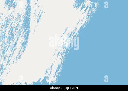 Sfondo grunge. Texture pennello Grunge bianco su sfondo blu. Grande e audace sovrapposizione di pennello ruvido. Striscione vettoriale sporco di vernice. Illustrazione Vettoriale