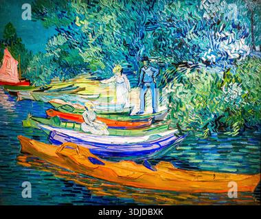 Bank of the Oise at Auvers (1890) di Vincent van Gogh (1853 - 1890) - olio su tela Foto Stock