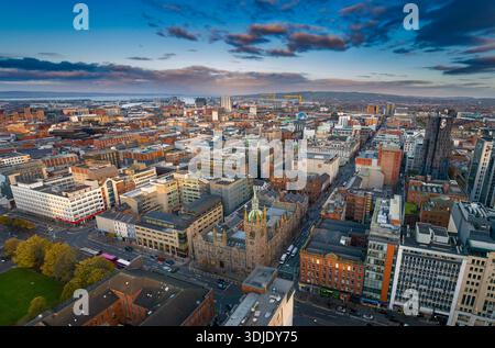 Belfast Aerial, Irlanda del Nord Foto Stock