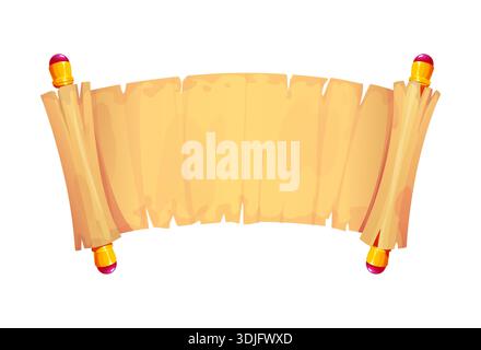 Icona a forma di rotolo di papiro egizio antico con texture Illustrazione Vettoriale