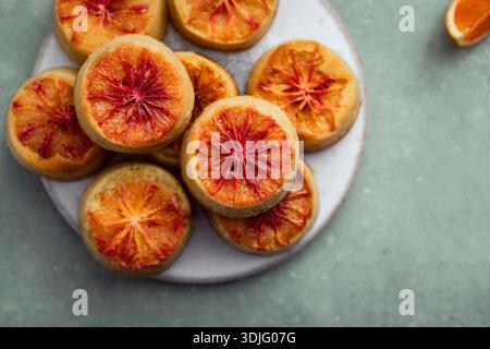 Muffin all'arancia rossa Foto Stock