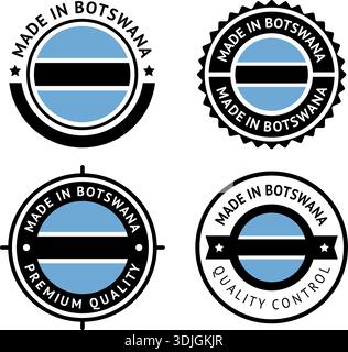 Bandiera nazionale della Repubblica del Botswana, imposta icone vettoriali piatte Illustrazione Vettoriale