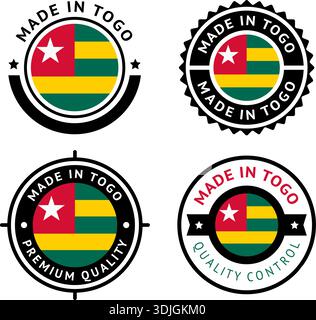 Bandiera nazionale della Repubblica del Togolese, imposta icone vettoriali piatte Illustrazione Vettoriale