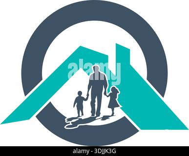 logo family home design semplice e moderno Illustrazione Vettoriale