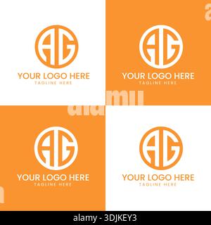 Illustrazione vettoriale monogramma creativo logo iniziale AG. Illustrazione Vettoriale